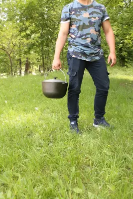 Казан чавунний азіатський з кришкою — 17л