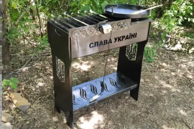 Мангальний набір 4 в 1 (мангал, сковорода, решітка, шампури)