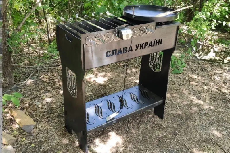 Мангальний набір 4 в 1 (мангал, сковорода, решітка, шампури)