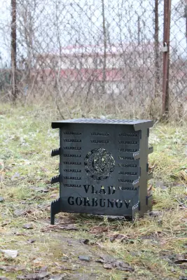 Вертикальний еко мангал — на 6 шамп