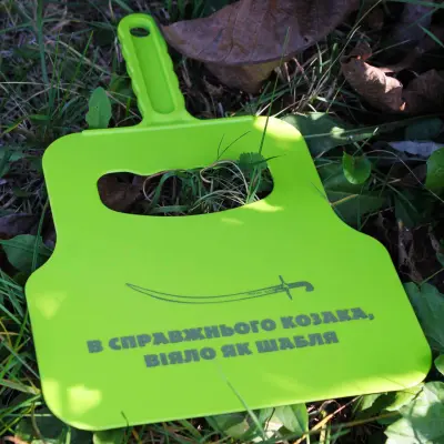 Аксесуари для сковороди, мангалу — віяло (пластикове) з гравіюванням
